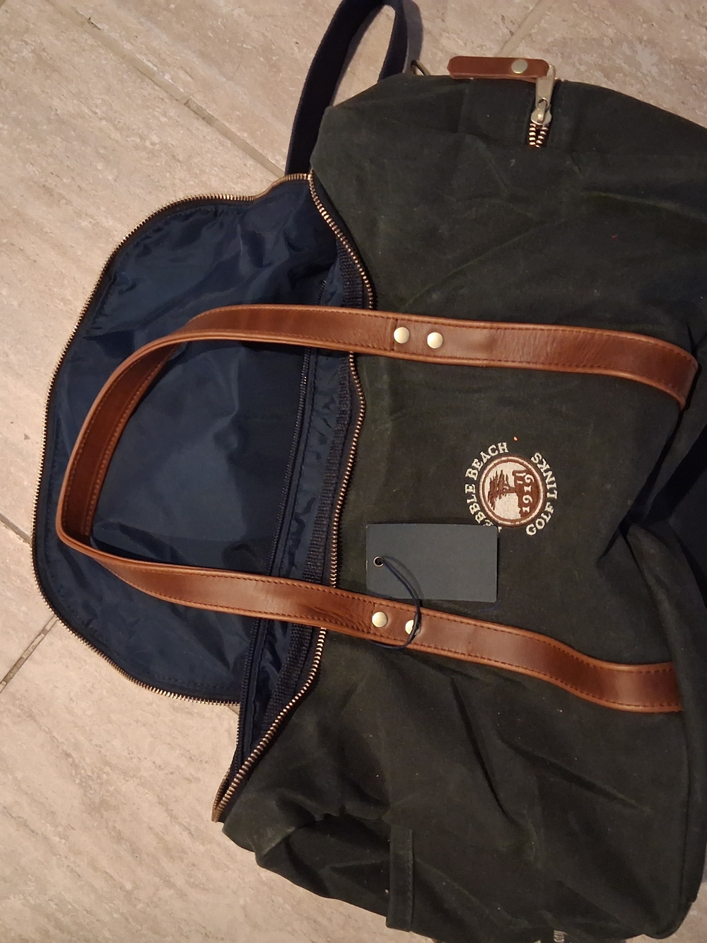 Hudson Sutler Heritage Weekender - Waxed Hunter green/ Brown Pebble Beach Gold